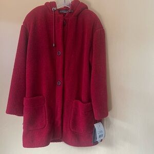 Cozy Red Teddy Jacket for Women